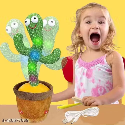 GIFTING SOLUTION Dancing Cactus Toy Talking Cactus Plant Plush Toy Dancing Cactus Voice Repeat, Dancing, Recording songs for Babies Cactus Singing Toy (Green) FOR KIDS