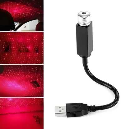 Star  Lamp USB Car Star Ceiling Light Sky Projection (RED)