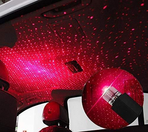 Star  Lamp USB Car Star Ceiling Light Sky Projection (RED)