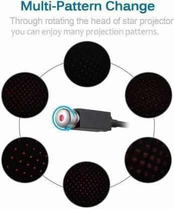 Star  Lamp USB Car Star Ceiling Light Sky Projection (RED)