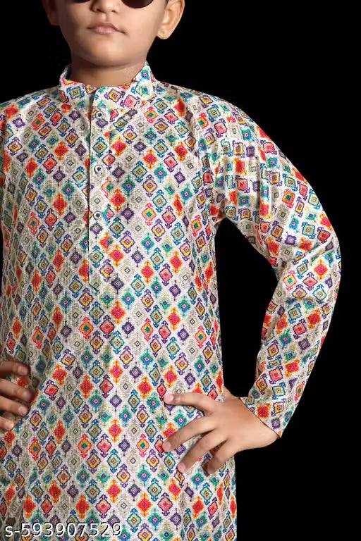 Stylish Embroidered Kids Kurta With Pajama For Boys