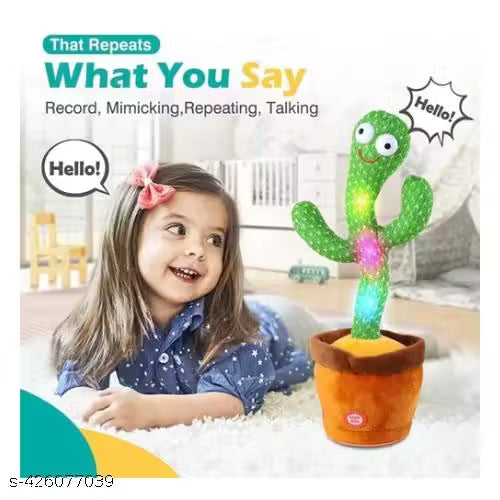 GIFTING SOLUTION Dancing Cactus Toy Talking Cactus Plant Plush Toy Dancing Cactus Voice Repeat, Dancing, Recording songs for Babies Cactus Singing Toy (Green) FOR KIDS