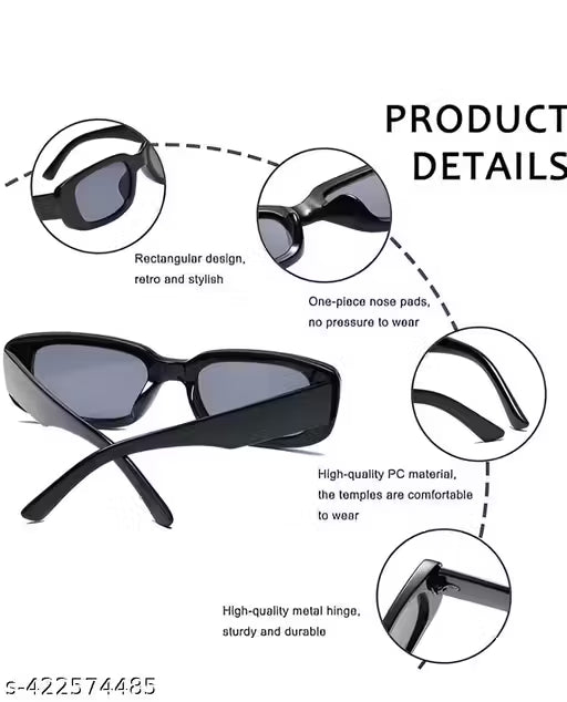 Women’s Black Cat Eye Sunglasses | UV Protected Stylish Fiber Frame | Pack of 1