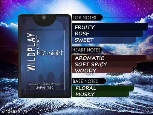 Wildplay Midnight 20ml Pocket Pack of 2 Pure Unisex Spary Perfume